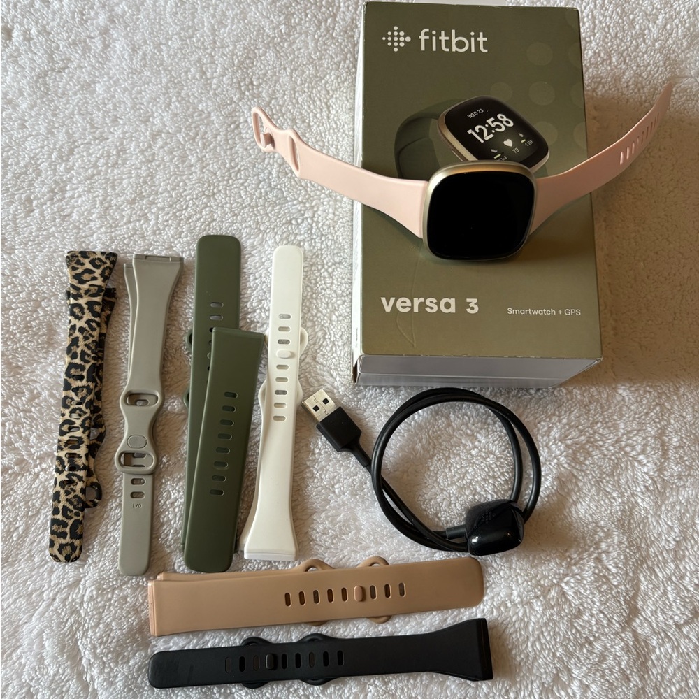 Fitbit Versa 3 Smartwatch - Blush and Black